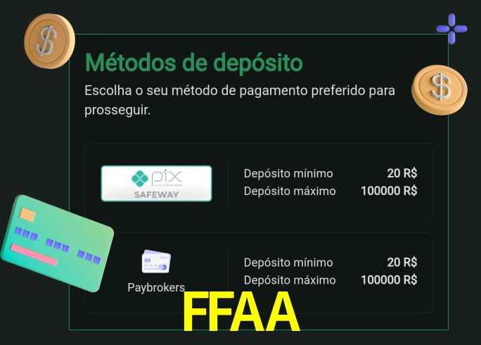 O cassino FFAA oferece uma grande variedade de métodos de pagamento